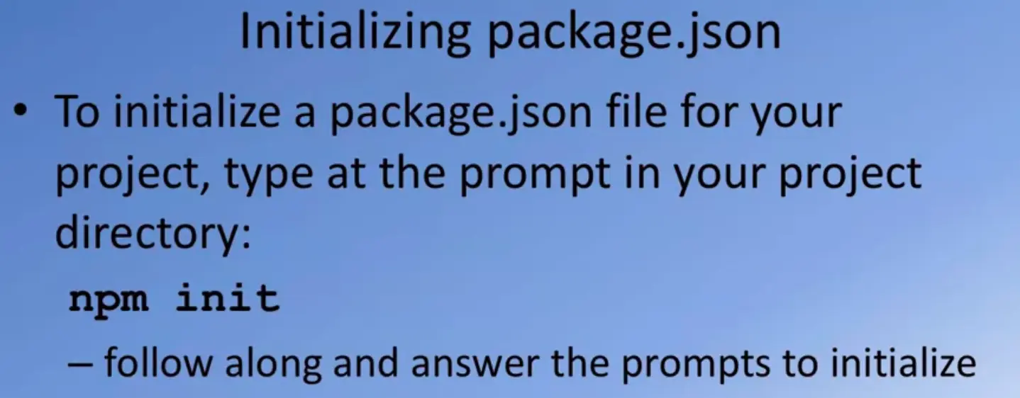 How to initialize package.json.