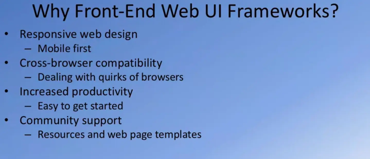 Why Front-end Web UI Frameworks?