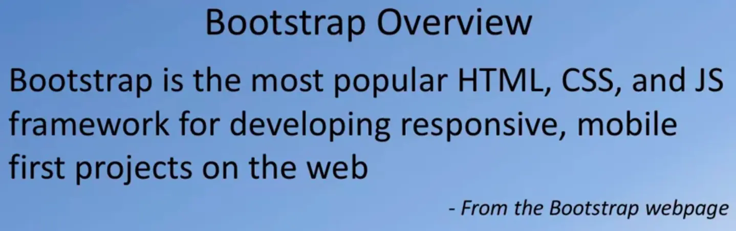 Bootstrap overview.