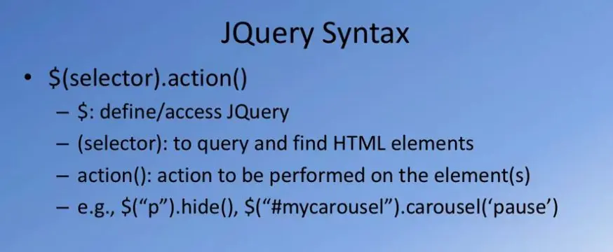 JQuery syntax.