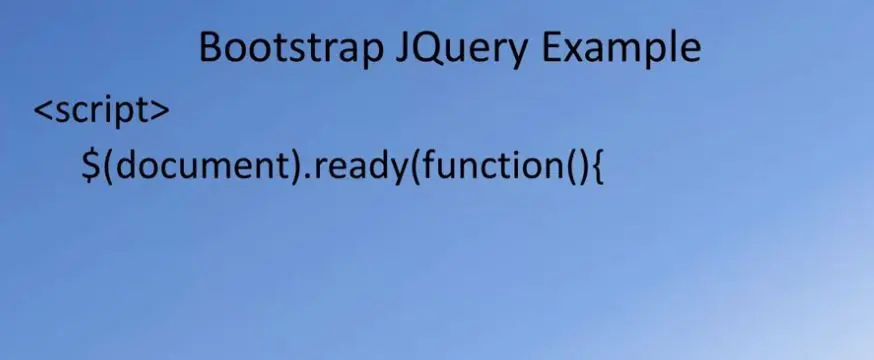 Bootstrap JQuery Example, cont'd.