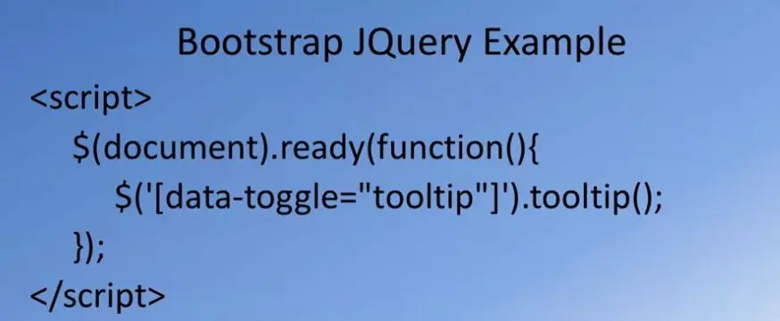Bootstrap JQuery example: data-toggle=tooltip.