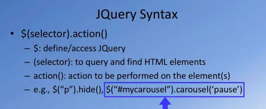 JQuery Syntax.