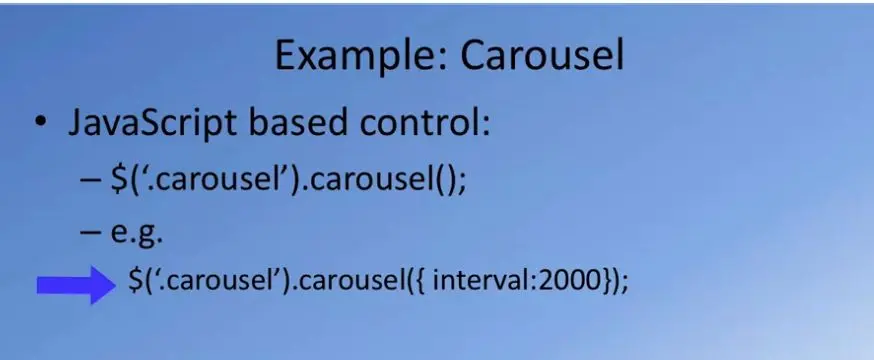 Example: Carousel: JavaScript based control.