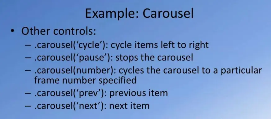 Example: Carousel: Other Controls.