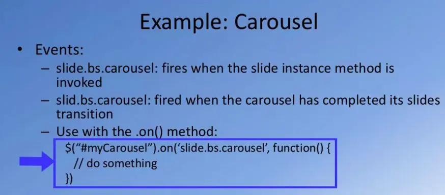 Example: Carousel: Events.